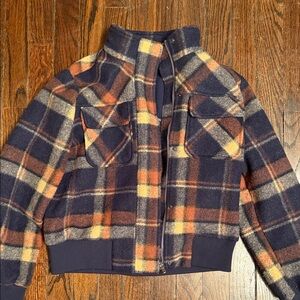 Marled Multicolor Plaid Jacket